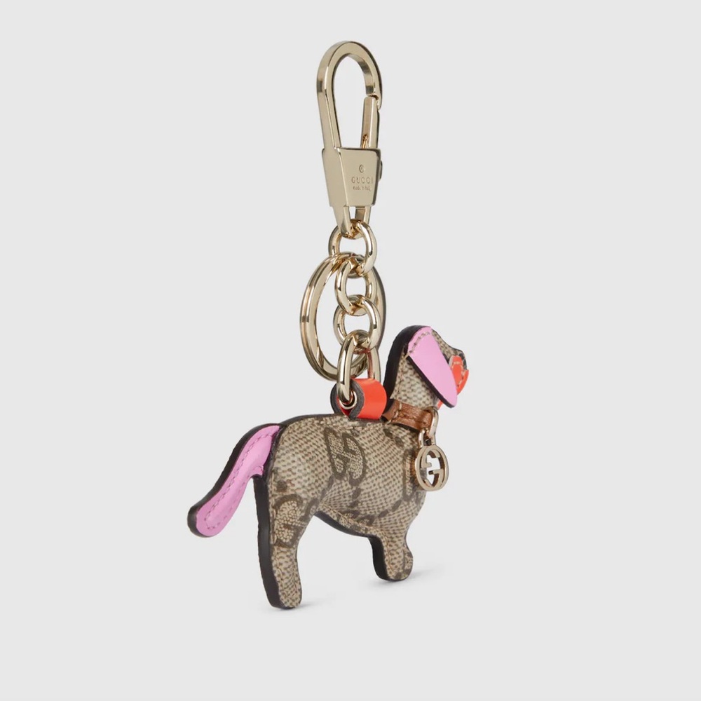 Gucci Tan and Pink Dog Keychain - Picture 2 of 4